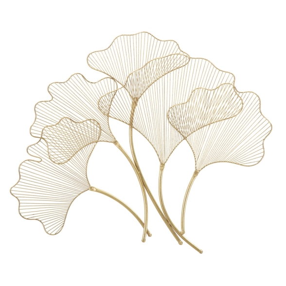 Pannello Decorativo In Ferro A Fiori Glam Leaf 79x5x68 Cm Oro