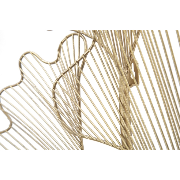 Pannello Decorativo In Ferro A Fiori Glam Leaf 79x5x68 Cm Oro