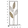 Pannello Decorativo In Ferro E Legno Foglie 30,5x1,9x91 Cm Oro E Argento Ver.A