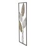 Pannello Decorativo In Ferro E Legno Foglie 30,5x1,9x91 Cm Oro E Argento Ver.A