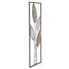 Pannello Decorativo In Ferro E Legno Foglie 30,5x1,9x91 Cm Oro E Argento Ver.A