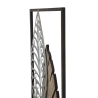 Pannello Decorativo In Ferro E Legno Foglie 30,5x1,9x91 Cm Oro E Argento Ver.B