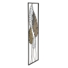 Pannello Decorativo In Ferro E Legno Foglie 30,5x1,9x91 Cm Oro E Argento Ver.B