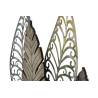Pannello Decorativo In Ferro E Legno Foglie 75x2,5x87 Cm Oro E Argento Ver.C