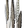 Pannello Decorativo In Ferro E Legno Foglie 75x2,5x87 Cm Oro E Argento Ver.C