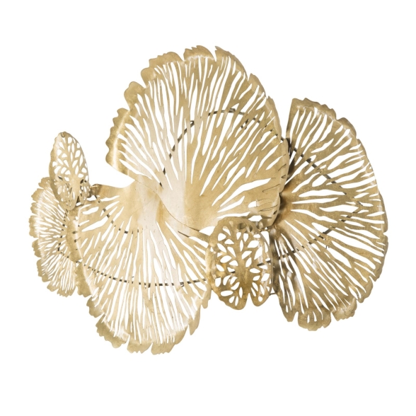 Pannello Decorativo In Ferro Iris Verticale 115x5x64 Cm Oro