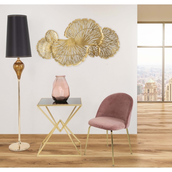 Pannello Decorativo In Ferro Iris Verticale 115x5x64 Cm Oro