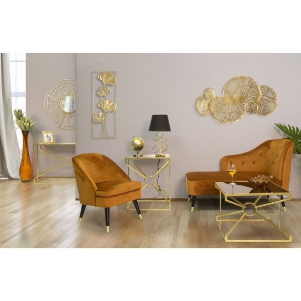 Pannello Decorativo In Ferro Iris Verticale 115x5x64 Cm Oro