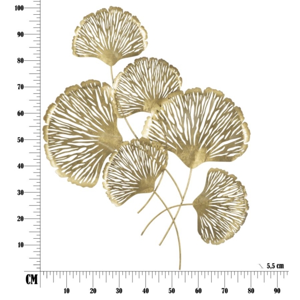 Pannello Decorativo In Ferro Iris Verticale 78x5,5x101 Cm Oro
