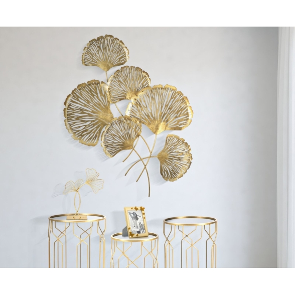 Pannello Decorativo In Ferro Iris Verticale 78x5,5x101 Cm Oro