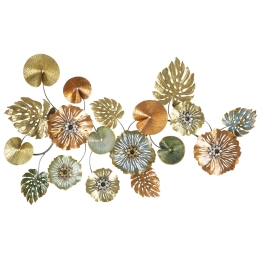 Pannello Decorativo In Ferro Leaf Multicolore 117x7x74