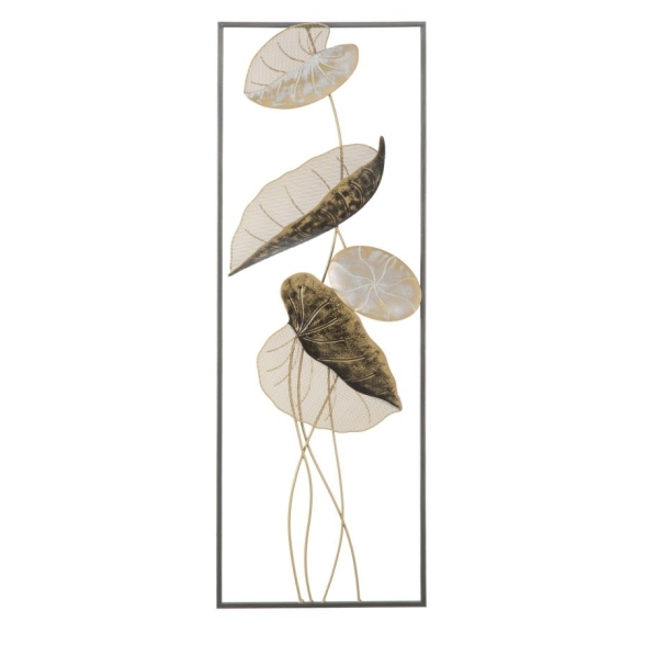 Pannello Decorativo Loto 31x5x89,5 Cm In Ferro Multicolore Ver.A