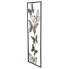 Pannello Decorativo Murale In Ferro Farfalle 31x2,5x90 Cm Nero/Argento