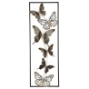 Pannello Decorativo Murale In Ferro Farfalle 31x2,5x90 Cm Nero/Argento