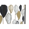 Pannello Decorativo Rettangolare Con Foglie 120x2,5x78,5 Cm In Ferro Oro Argento Nero Lex-A