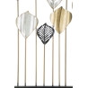 Pannello Decorativo Rettangolare Con Foglie 120x2,5x78,5 Cm In Ferro Oro Argento Nero Lex-A