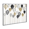 Pannello Decorativo Rettangolare Con Foglie 120x2,5x78,5 Cm In Ferro Oro Argento Nero Lex-A
