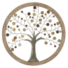 Pannello Decorativo Rotondo Albero Della Vita 61x1,8 Oro E Legno