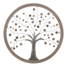 Pannello Decorativo Rotondo Albero Della Vita 80x2 Ferro E Legno Mix Color