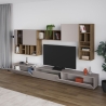 Parete Attrezzata 300 Cm Design Moderno Pensili Tortora E Noce Big