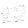 Parete Attrezzata 300 Cm Design Moderno Pensili Tortora E Noce Big