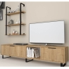 Parete Attrezzata Soggiorno 180 Cm Porta TV E Libreria Rovere Zenon
