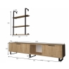Parete Attrezzata Soggiorno 180 Cm Porta TV E Libreria Rovere Zenon
