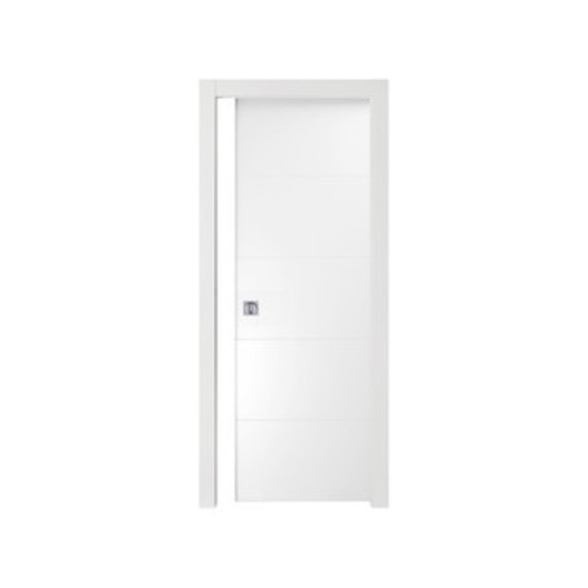 Porta scorrevole a righe bianco Laccato 80x210 cm 