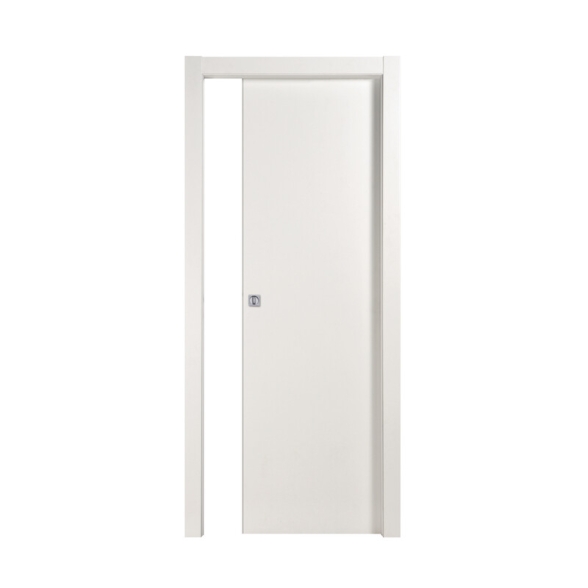 Porta scorrevole con telaio bianco laccato 60x210 cm