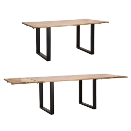 Tavolo Da Pranzo Allungabile 180-280x90x77 In Legno Gambe In Ferro Edge