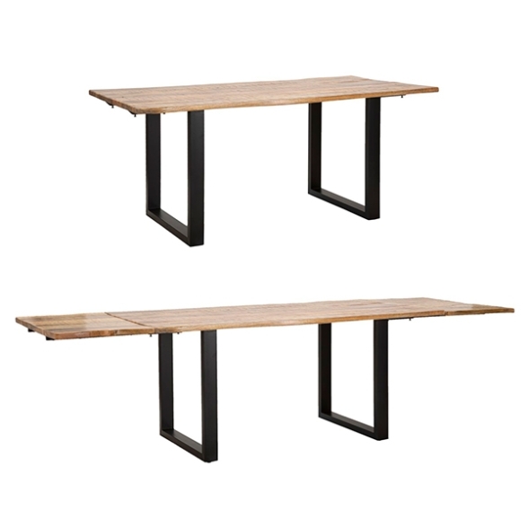 Tavolo Da Pranzo Allungabile 180-280x90x77 In Legno Gambe In Ferro Edge