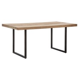 Tavolo Da Pranzo In Legno Gambe In Ferro Nere 175x90x77 Mumbai