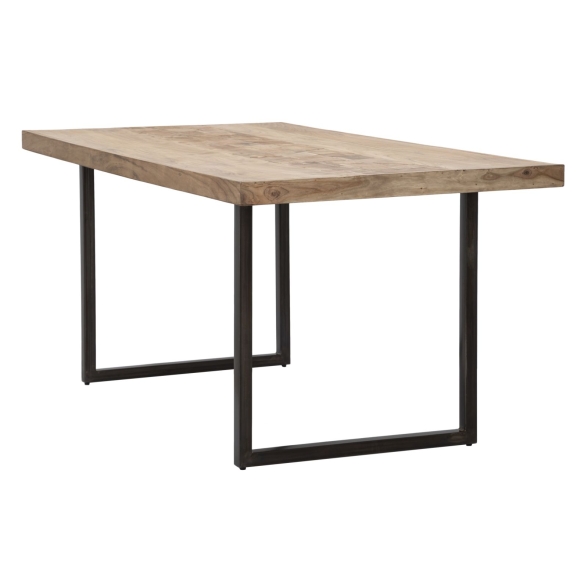 Tavolo Da Pranzo In Legno Gambe In Ferro Nere 175x90x77 Mumbai