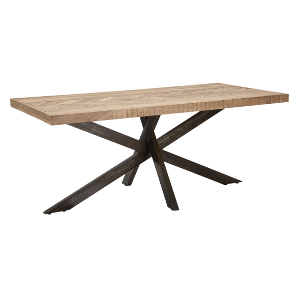 Tavolo Da Pranzo Industrial In Legno Gambe Nere Incrociate 180x90x77