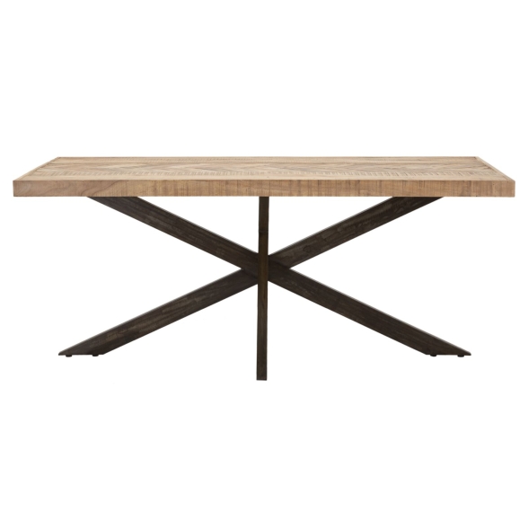 Tavolo Da Pranzo Industrial In Legno Gambe Nere Incrociate 180x90x77