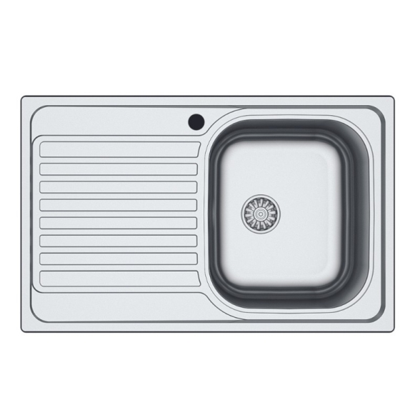 Lavello Cucina Da Appoggio In Acciaio Inox 79x50 Cm 1 Vasca Sinistro