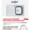 Lavello Cucina Da Appoggio In Acciaio Inox 79x50 Cm 1 Vasca Sinistro