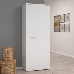 Armadio Multiuso Portascope 2 Ante 5 Vani 70x35x180h Nube Bianco