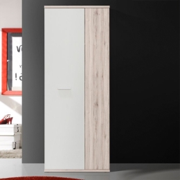 Armadio Multiuso Portascope 2 Ante 5 Vani 70x35x180h Nube Rovere Cenere E Bianco