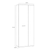 Armadio Multiuso Portascope 2 Ante 5 Vani 70x35x180h Nube Rovere Cenere E Bianco