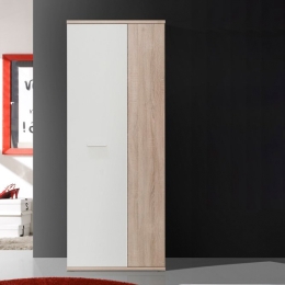 Armadio Multiuso Portascope 2 Ante 5 Vani 70x35x180h Nube Rovere E Bianco