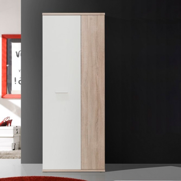 Armadio Multiuso Portascope 2 Ante 5 Vani 70x35x180h Nube Rovere E Bianco