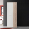 Armadio Multiuso Portascope 2 Ante 5 Vani 70x35x180h Nube Rovere E Bianco