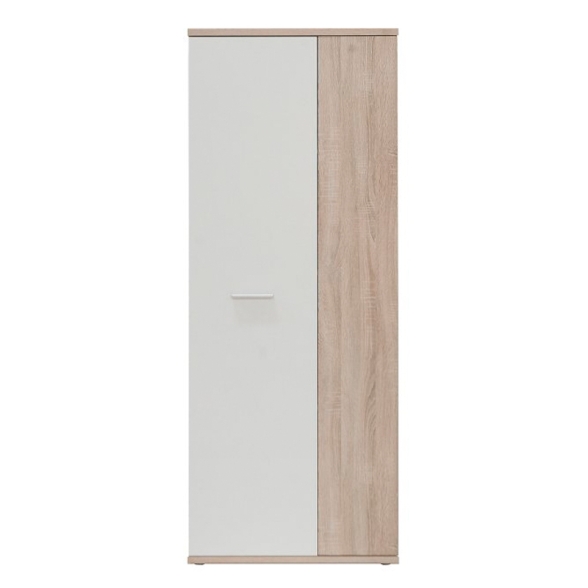 Armadio Multiuso Portascope 2 Ante 5 Vani 70x35x180h Nube Rovere E Bianco