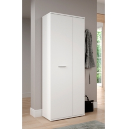 Armadio Scarpiera Multiuso 2 Ante 6 Ripiani 70x35x180h Nube Bianco