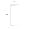 Armadio Scarpiera Multiuso 2 Ante 6 Ripiani 70x35x180h Nube Bianco
