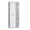 Armadio Scarpiera Multiuso 2 Ante 6 Ripiani 70x35x180h Nube Bianco E Cemento