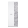 Armadio Scarpiera Multiuso 2 Ante 6 Ripiani 70x35x180h Nube Bianco E Cemento