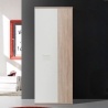 Armadio Scarpiera Multiuso 2 Ante 6 Ripiani 70x35x180h Nube Bianco E Rovere