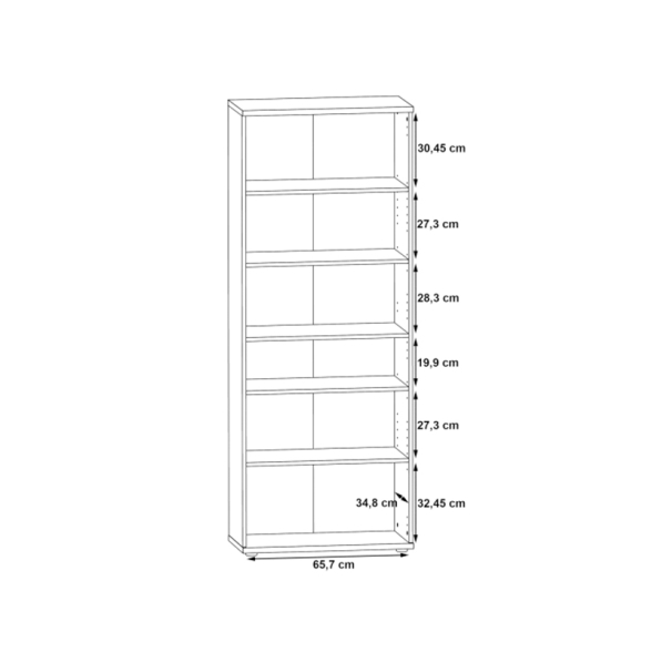 Armadio Scarpiera Multiuso 2 Ante 6 Ripiani 70x35x180h Nube Bianco E Rovere